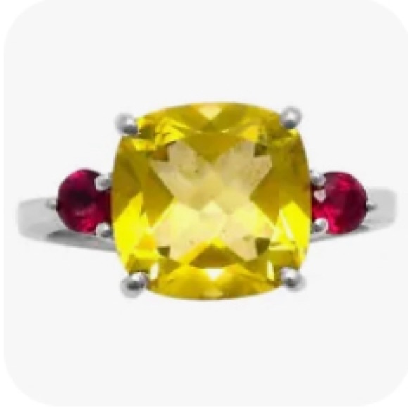 Gorgeous faceted lemon quartz sterling silver rings - Picture 3 of 5